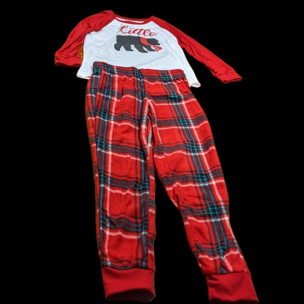 Family Jammies Little Bear Children's Pajama Top & Fleece Bottom Set Size 7